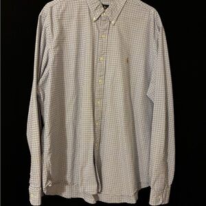 Ralph Lauren Black, Blue, and White Plaid Button Down Shirt